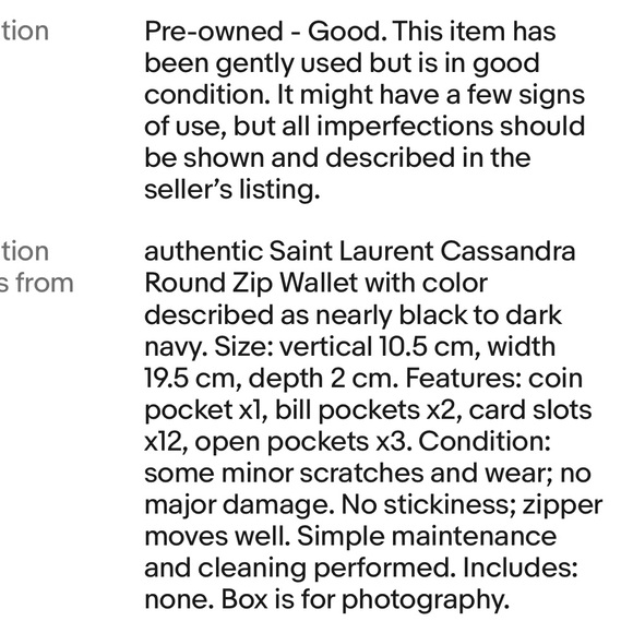 Yves Saint Laurent Black Leather Wallet with Gold Logo - Picture 10 of 10